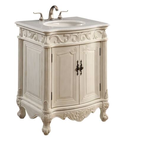 27 Inch Bathroom Vanity At Elegant Lighting Antique White 2 Door Vanity Cabinet