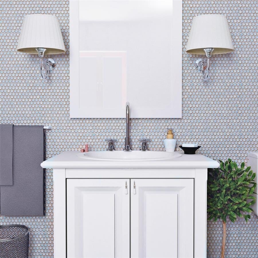 Somertile 12x12 625 Inch Penny Frost Blue Porcelain Mosaic Floor And Wall Tile 10 Tiles 74 Sqft Somertile 12x12 625 Inch Penny Frost Blue Porcelain Mosaic Floor And Wall Tile 10 Tiles 74 Sqft