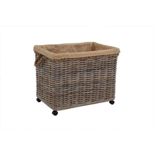 East At Main's Kelliann Large Kubu Grey Rolling Basket