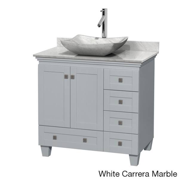 Wyndham Collection Acclaim 36 Inch Oyster Grey White Carrera Wyndham Collection Acclaim 36 Inch