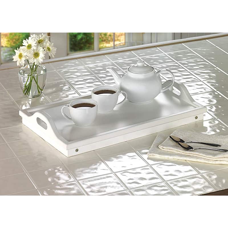 Modern White Easy-Fold Wooden Tray