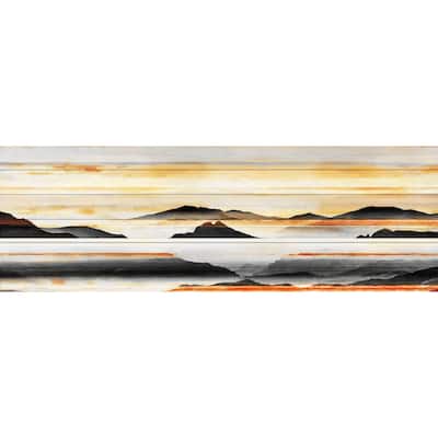 Handmade Parvez Taj - Rolling Hills Print on White Wood