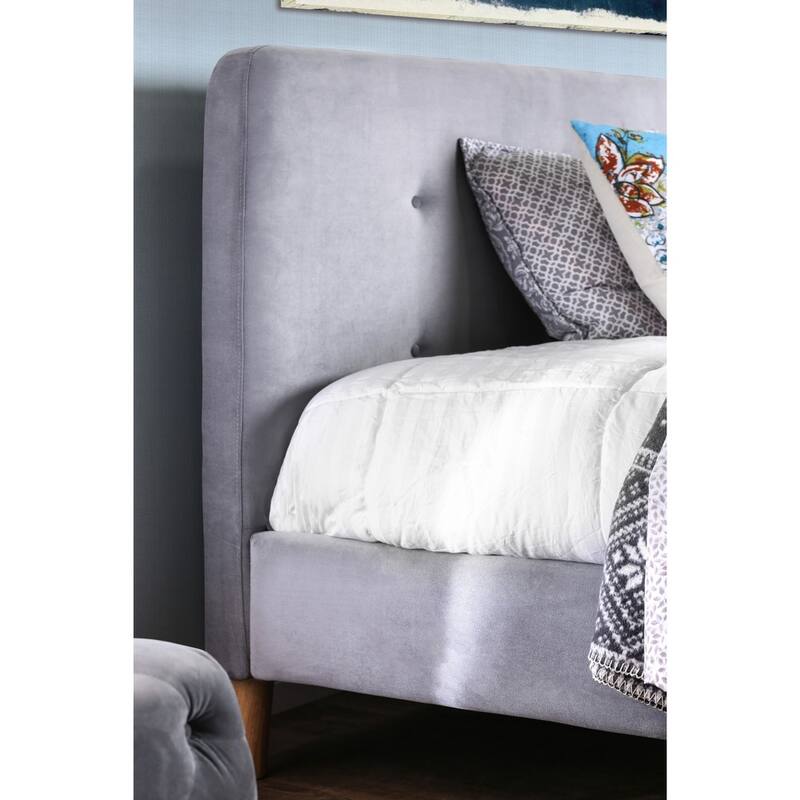 Furniture of America Celene Mid-century Modern Queen Fabric Platform Bed