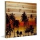 Handmade Parvez Taj - Sunset Palms Print on Natural Pine Wood - On Sale ...
