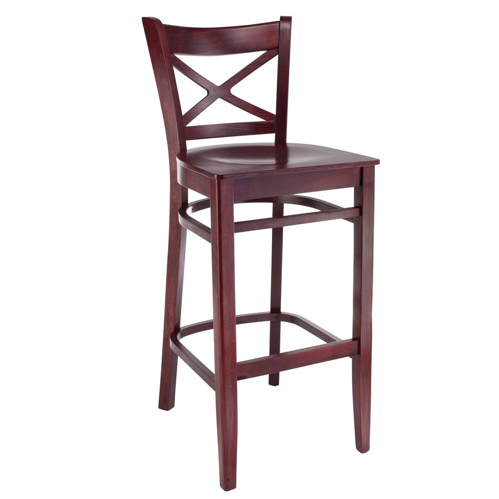 Solid Beechwood Cross-back Barstool