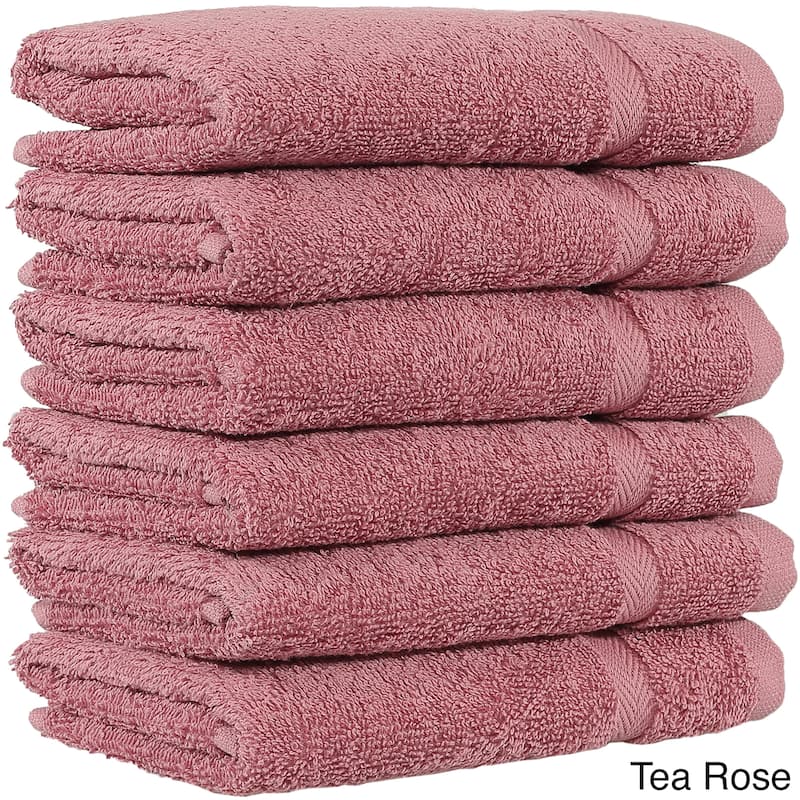 Authentic Hotel and Spa Omni Turkish Cotton Terry Washcloths (Set of 6) - Rose