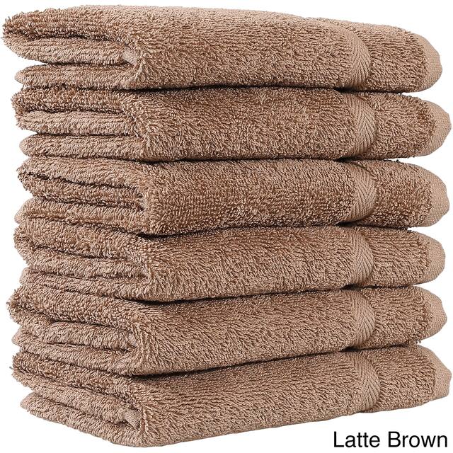Authentic Hotel and Spa Omni Turkish Cotton Terry Washcloths (Set of 6) - Latte