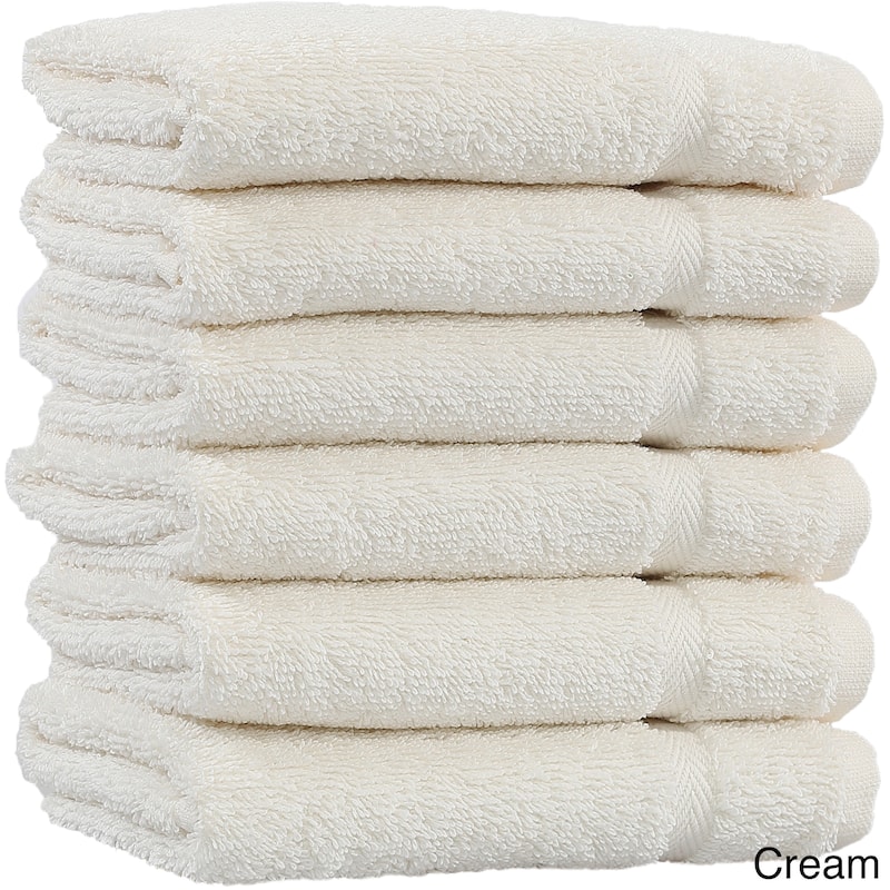 Authentic Hotel and Spa Omni Turkish Cotton Terry Washcloths (Set of 6) - Cream