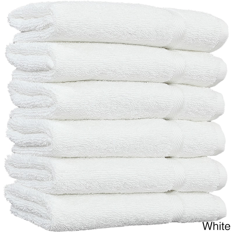 Authentic Hotel and Spa Omni Turkish Cotton Terry Washcloths (Set of 6) - White