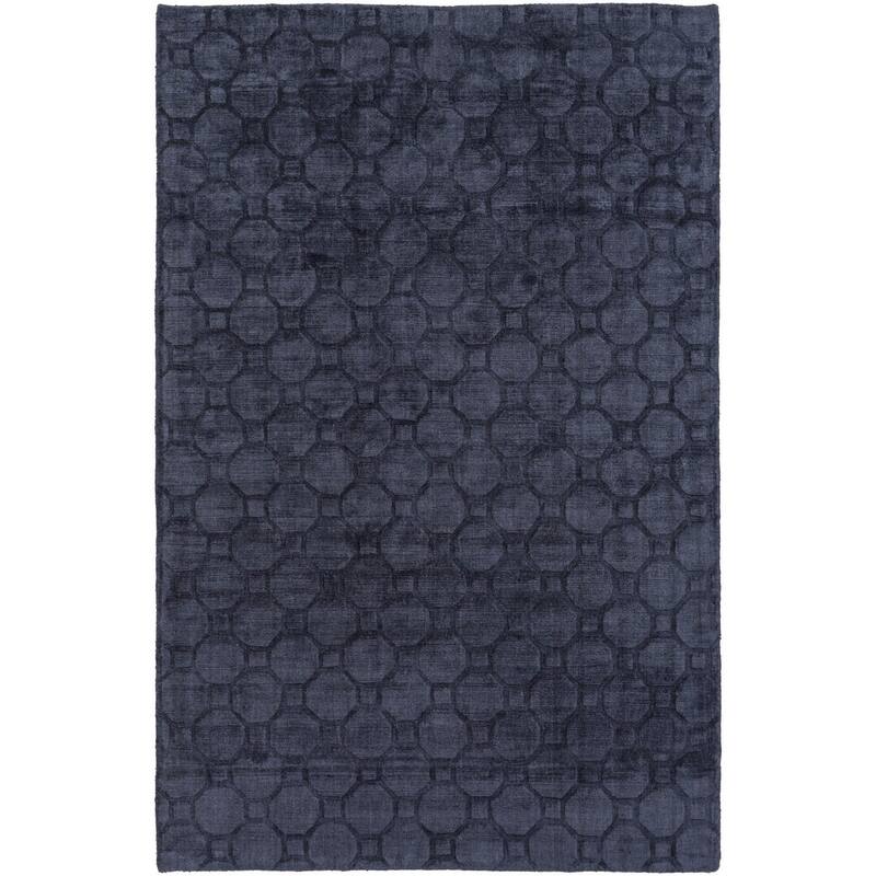 Hand Loomed Americas Viscose/Cotton Area Rug - 5' x 7'6" - Black