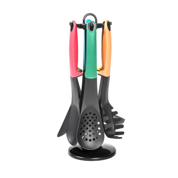 6 piece Kitchen  Utensils Set  with Rotating Stand  Free 