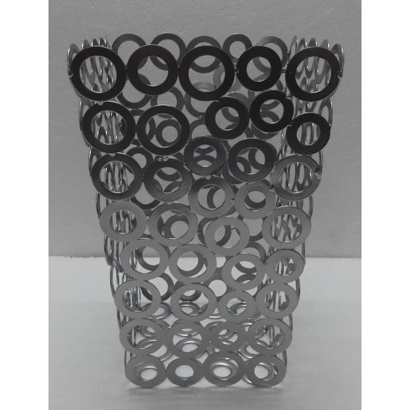 Red Vanilla Rings Waste Bin - 6.25"x 9.75" - Silver