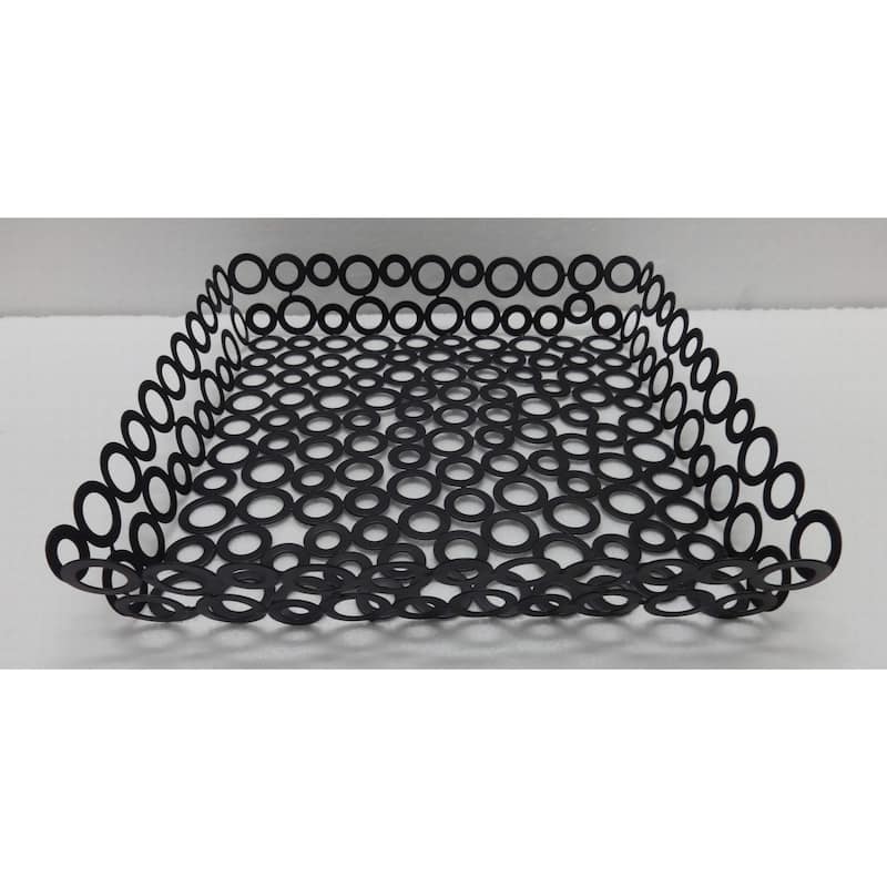 Vanilla Rings Square Basket 13.25 x 2.5 - Black