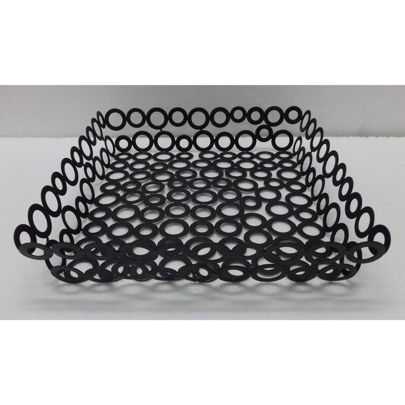 Vanilla Rings Square Basket 11.5 X 2.5 - Black