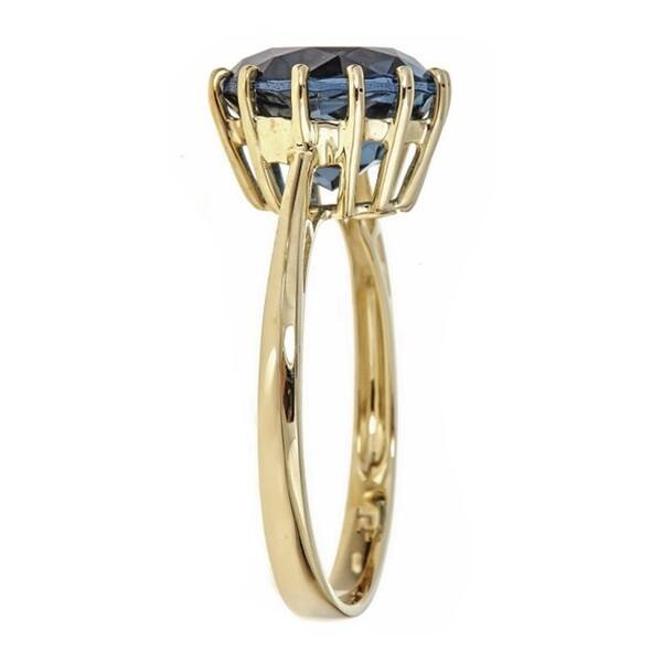Anika And August 10k Yellow Gold Round Cut London Blue Topaz 10k Yellow Gold Round Cut London