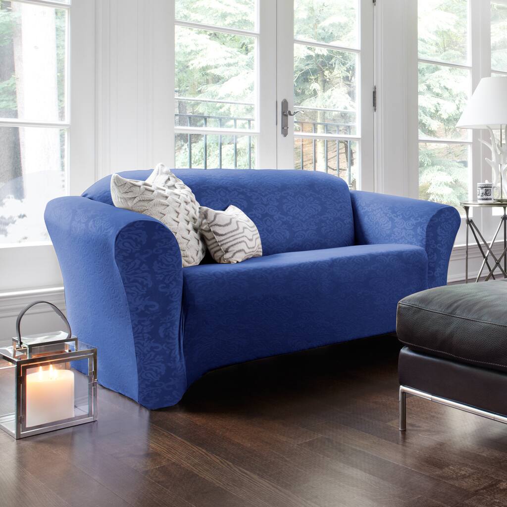 QuickCover Damask Stretch Loveseat Slipcover