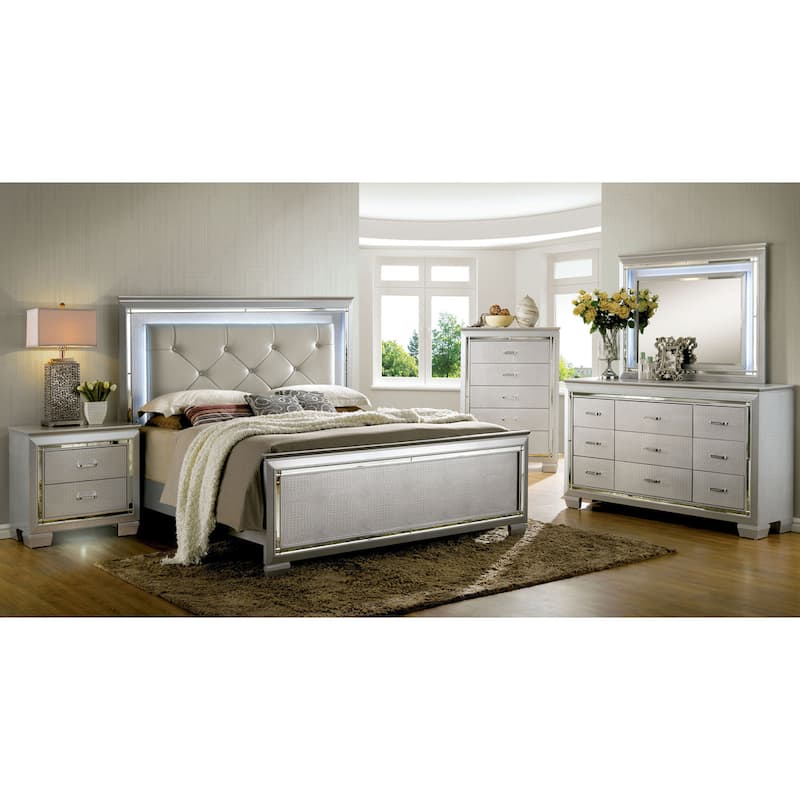 Ruff Contemporary Solid Wood 2-Drawer Nightstand by Furniture of America