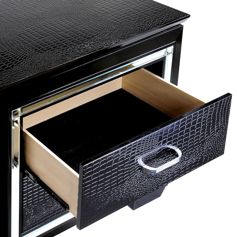 Ruff Contemporary Solid Wood 2-Drawer Nightstand by Furniture of America