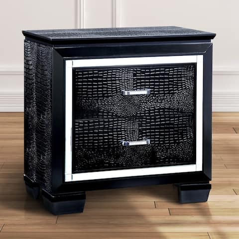 Furniture of America Ruff Solid Wood 2 drawer Nightstand