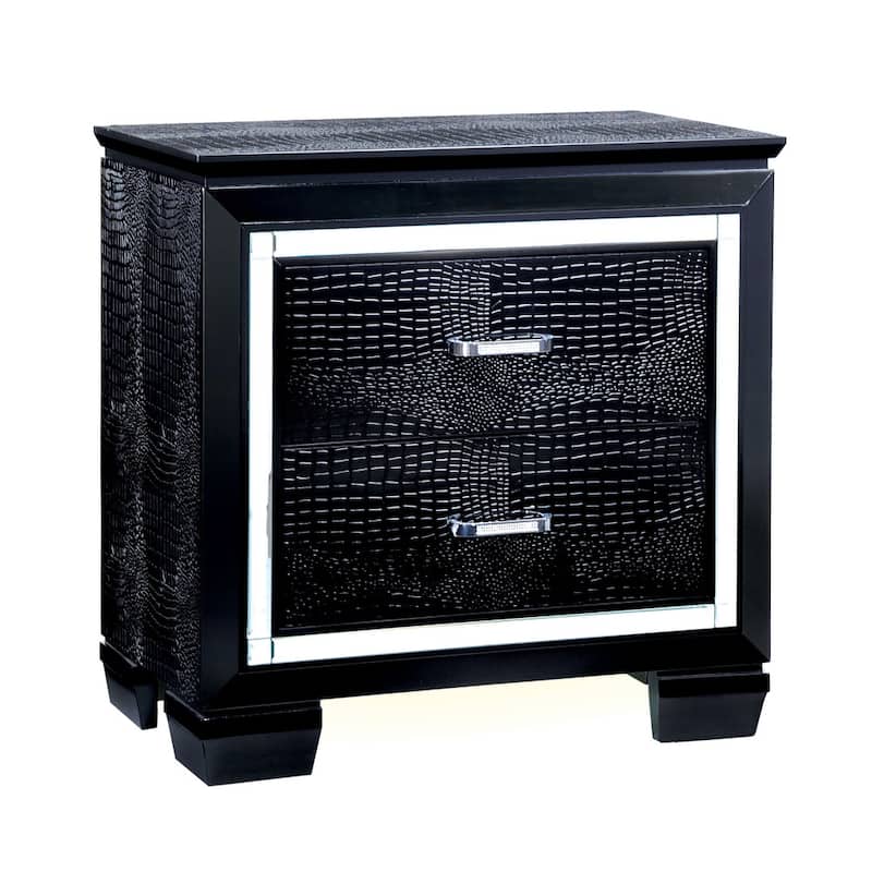 Ruff Contemporary Solid Wood 2-Drawer Nightstand by Furniture of America