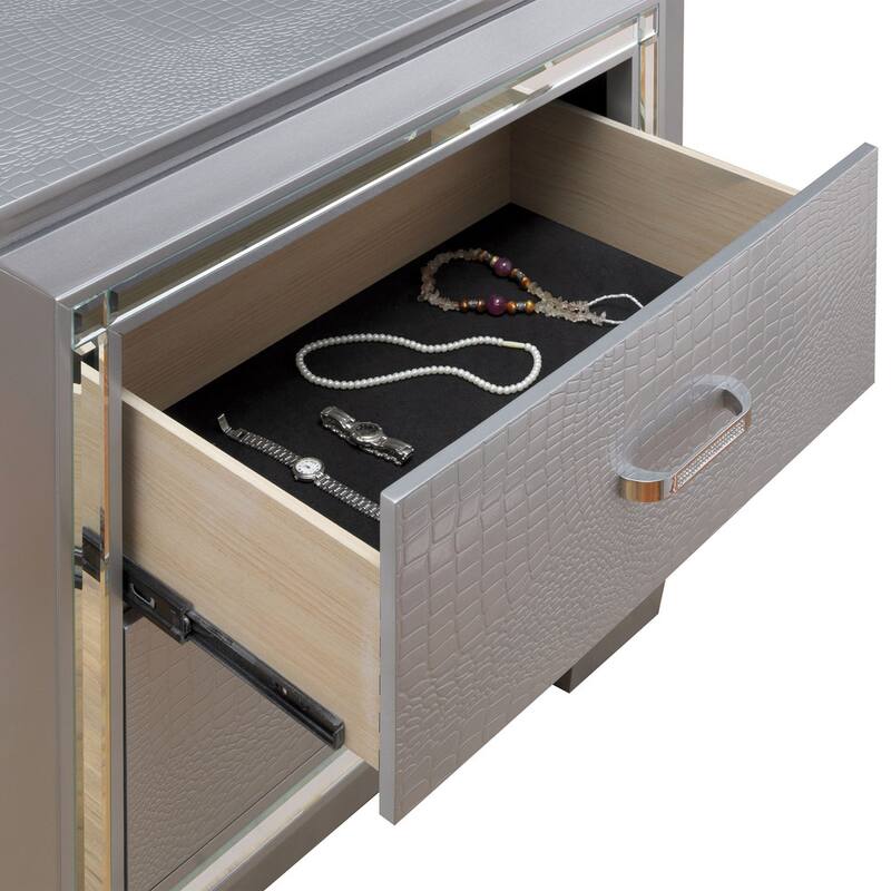 Ruff Contemporary Solid Wood 2-Drawer Nightstand by Furniture of America