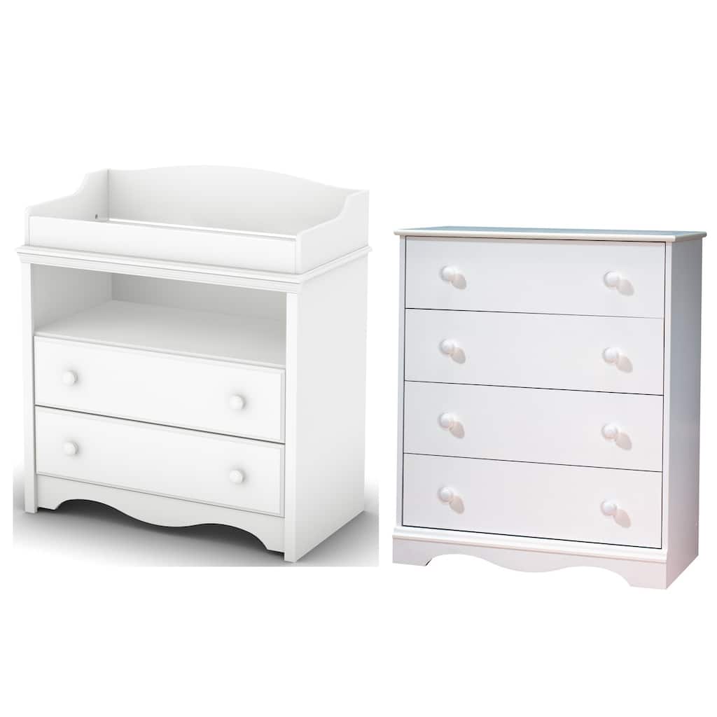 South Shore Heavenly Changing Table and 4-Drawer Chest Set