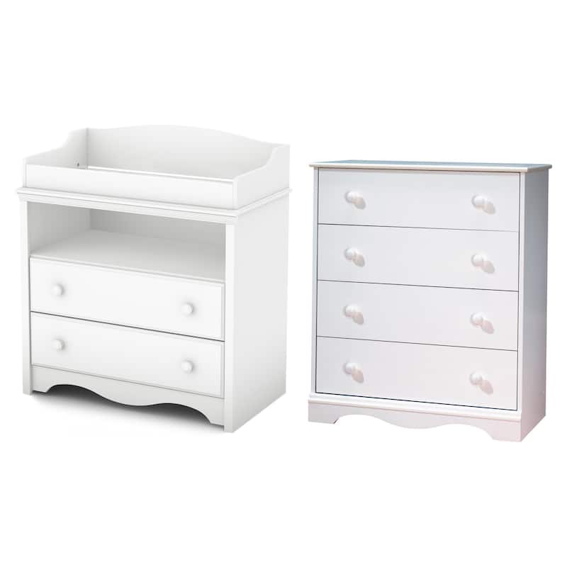 South Shore Heavenly Changing Table and 4-Drawer Chest Set