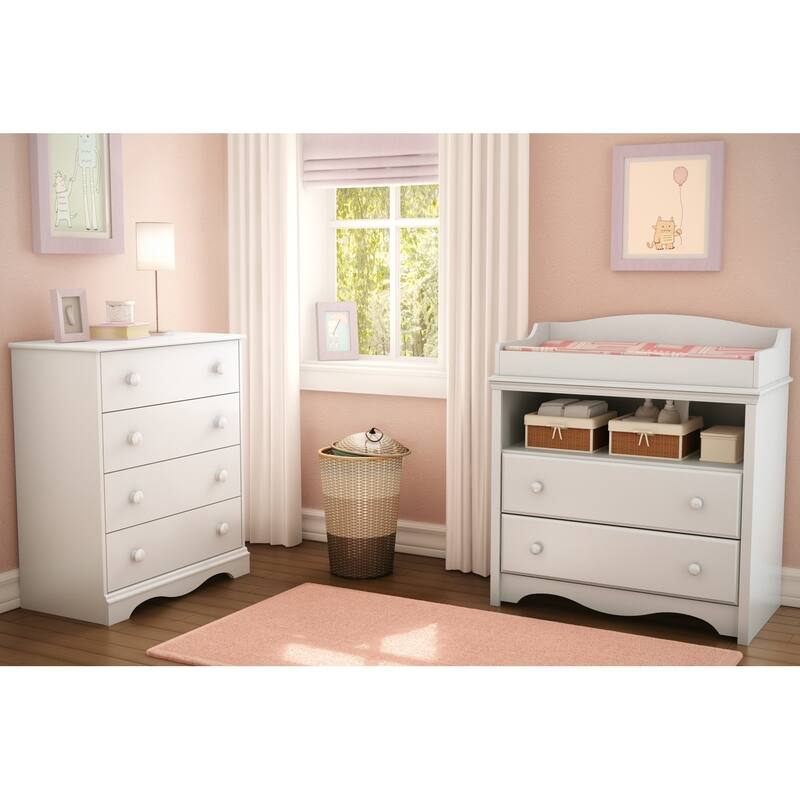 South Shore Heavenly Changing Table and 4-Drawer Chest Set