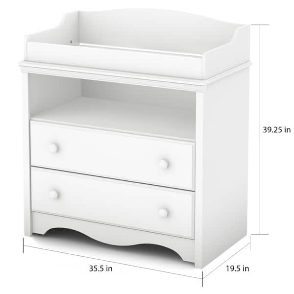 dimension image slide 2 of 3, South Shore Heavenly Changing Table and 4-Drawer Chest Set