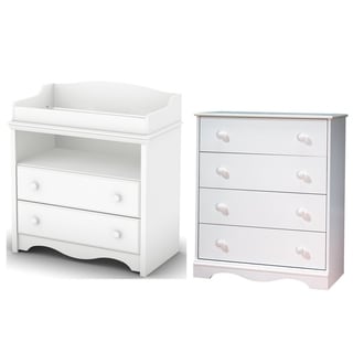 South Shore Heavenly Changing Table and 4-Drawer Chest Set