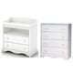 preview thumbnail 1 of 5, South Shore Heavenly Changing Table and 4-Drawer Chest Set Pure White