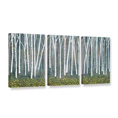 ArtWall Herb Dickinson's Autumn Birch, 3 Piece Gallery Wrapped Canvas Set