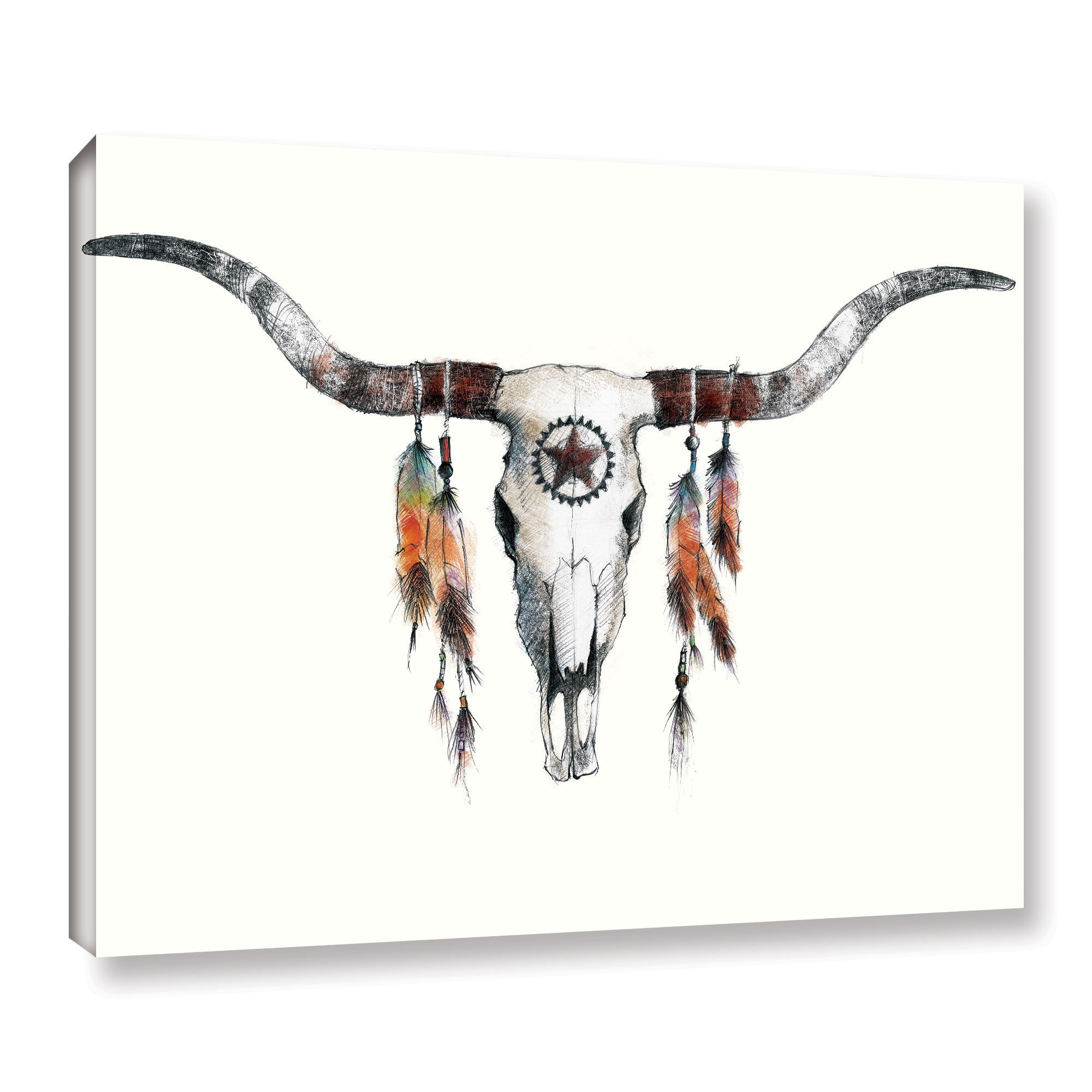 Shop Artwall Avery Tillmon S Longhorn Gallery Wrapped Canvas On