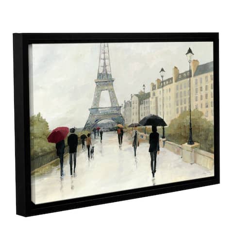 ArtWall Avery Tillmon's Eiffel in The Rain Marsala Umbrella, Gallery Wrapped Floater-framed Canvas