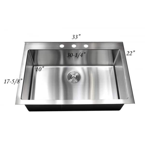 Top-mount Drop-in Stainless Steel Single Kitchen Sink - Bed Bath ...