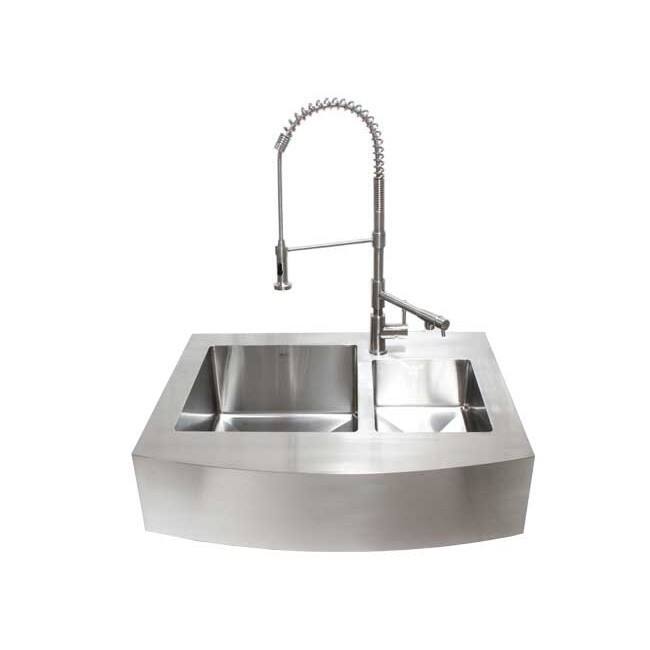 Stainless Steel Coil Spring Pull-out Sprayer Dual Spout Kitchen Faucet