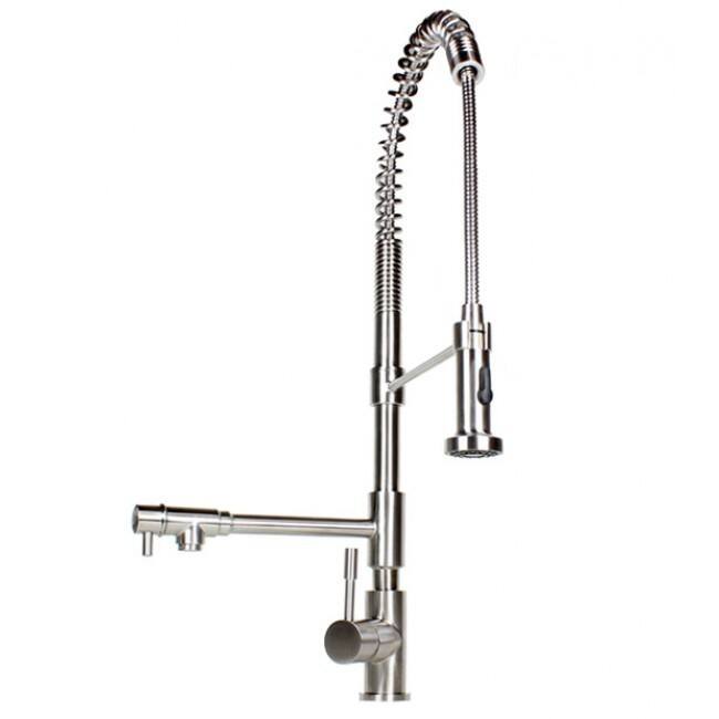 Stainless Steel Coil Spring Pull-out Sprayer Dual Spout Kitchen Faucet
