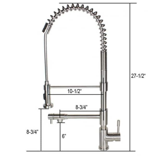 Stainless Steel Coil Spring Pull-out Sprayer Dual Spout Kitchen Faucet ...