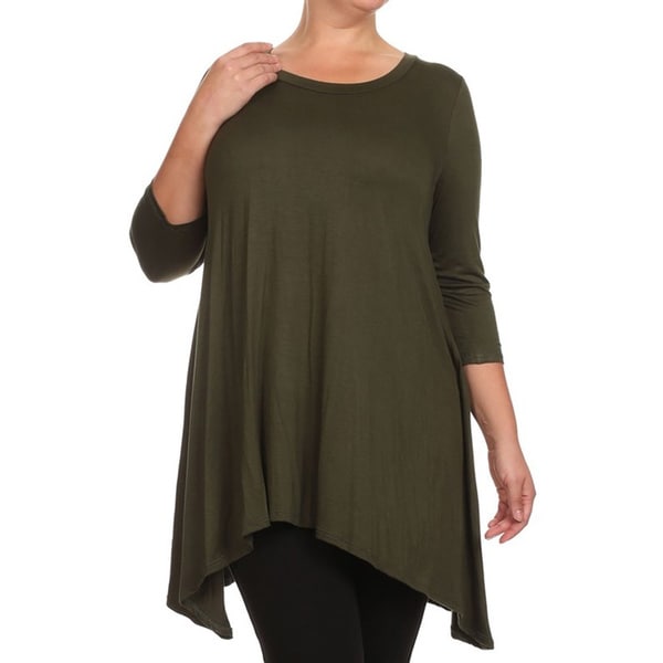 Shop MOA Collection Plus Size Women's Solid Knit Tunic - Overstock ...