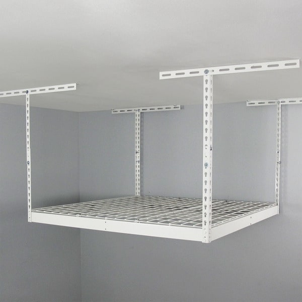 SafeRacks White 4' x 4' Overhead Garage Storage Rack - Free Shipping ...