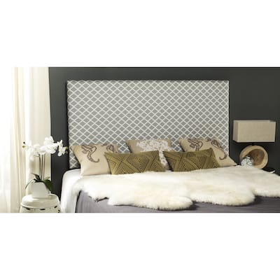 SAFAVIEH Sydney Grey/ White Lattice Upholstered Headboard (Full)