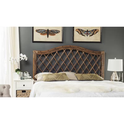 SAFAVIEH Gabrielle Brown/ Multi Rattan Wicker Trellis Headboard (Full)