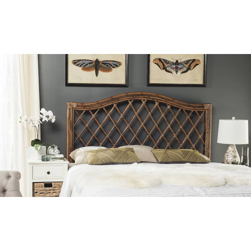 SAFAVIEH Gabrielle Brown/ Multi Rattan Wicker Trellis Headboard (Full)