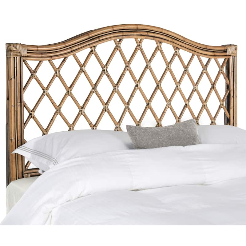 SAFAVIEH Gabrielle Brown/ Multi Rattan Wicker Trellis Headboard (Full)