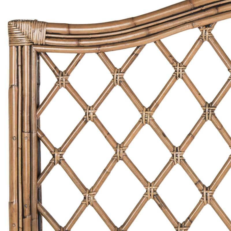 SAFAVIEH Gabrielle Brown/ Multi Rattan Wicker Trellis Headboard (Full)