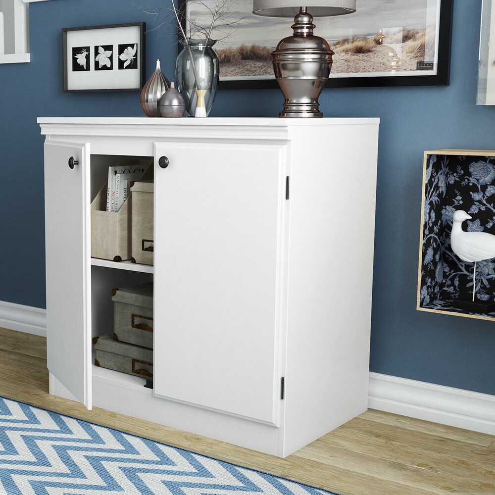 Pure Black South Shore Morgan Small 2-Door Storage Cabinet 