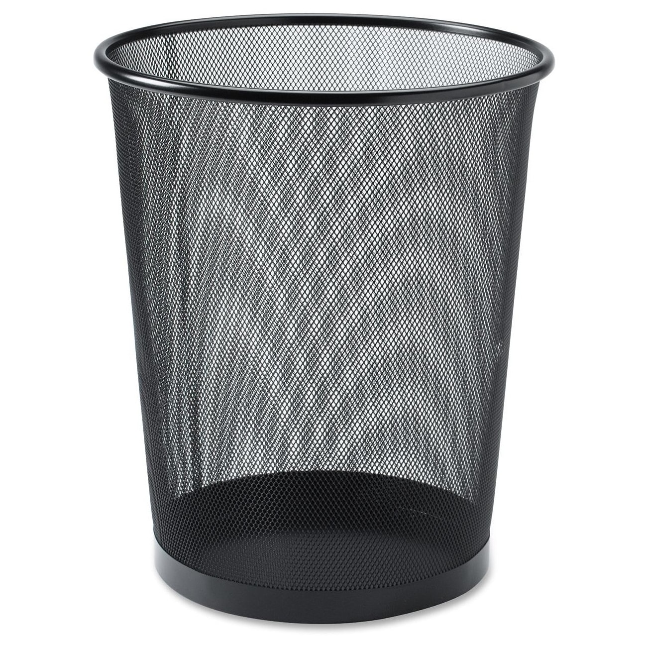 Lorell Black Metal Mesh Round Waste Bin Black eBay