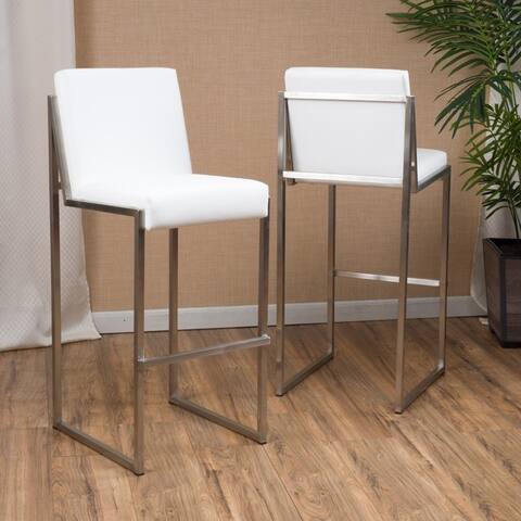 Vasilus 30-inch Bonded Leather Barstool by Christopher Knight Home (Set of 2)
