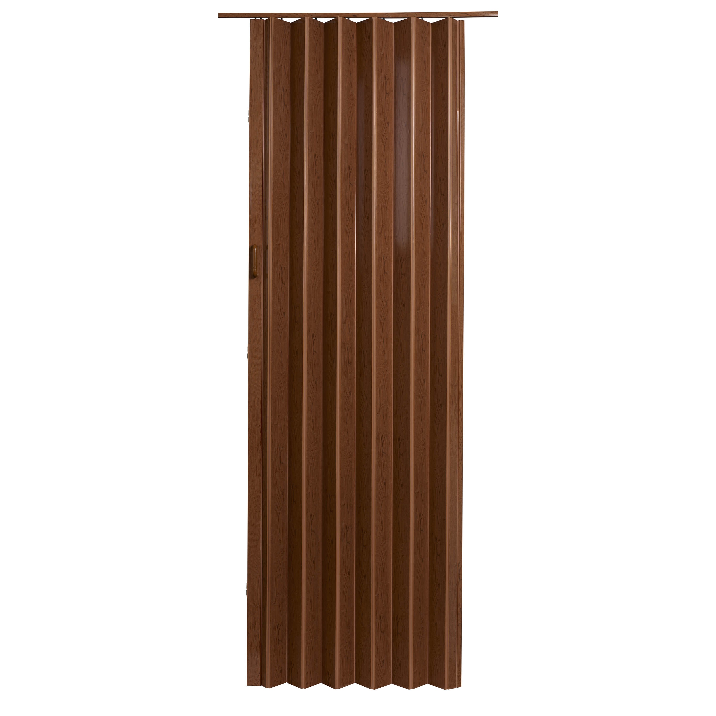 Oakmont Pecan PVC Folding Closet Door Accordion Door 36 x 96 - On