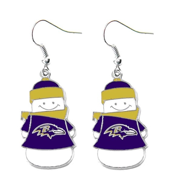 NFL Baltimore Ravens Snowman Dangle Logo Earring Set   18104613